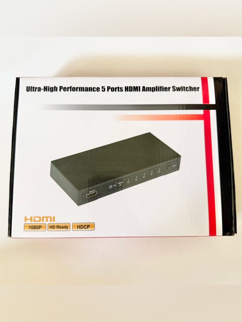 Ultra High Performance 5 Ports HDMI Amplifier Switcher - Black